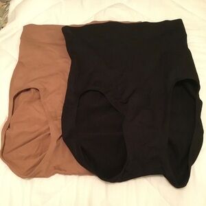 High-Waisted Shapewear Briefs in Black and Tan